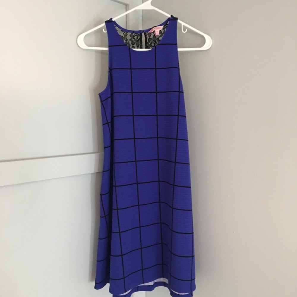 black and blue short dress